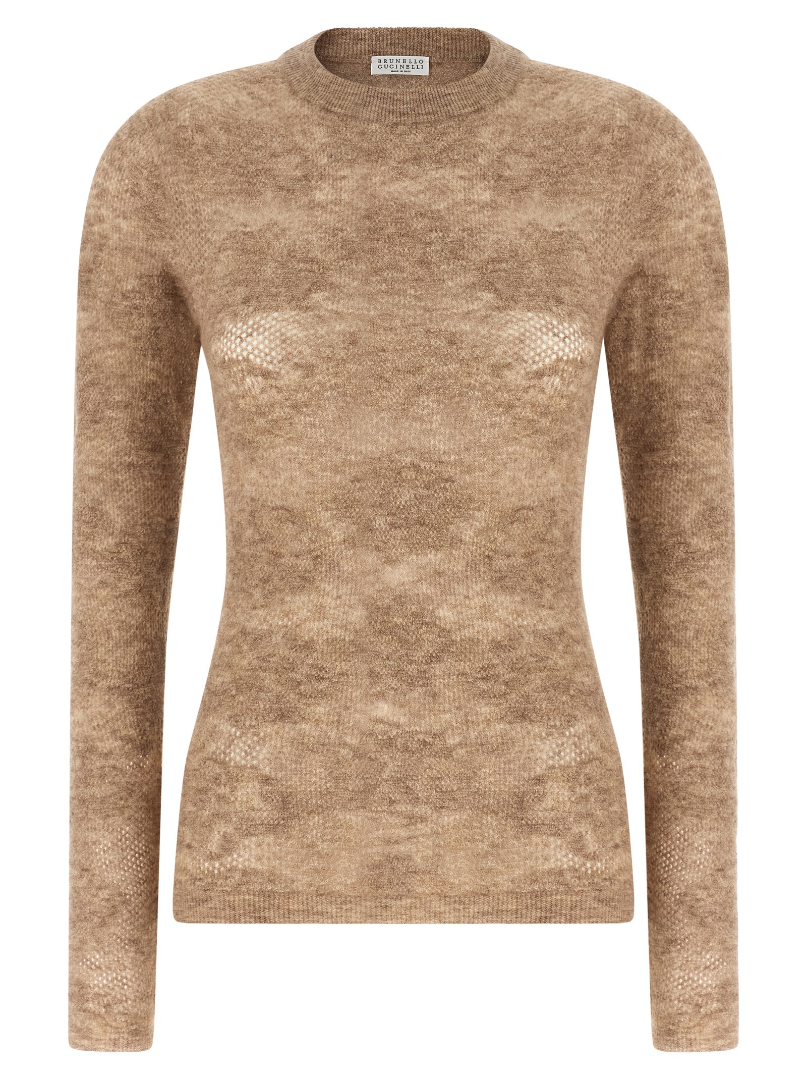 Brunello Cucinelli Beige 'Flower Lace' Sweater