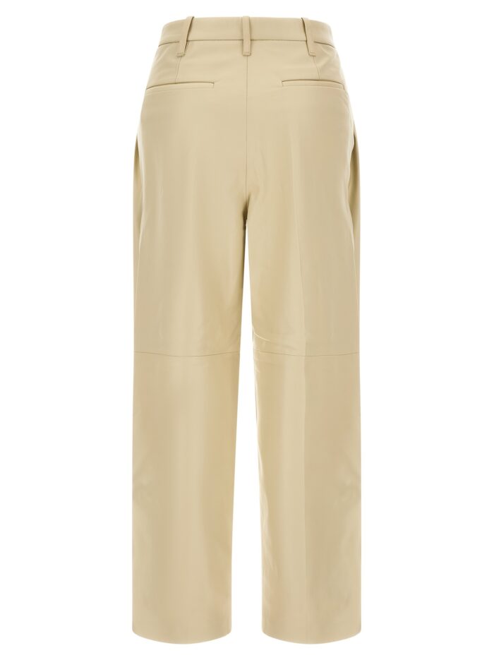 CO Beige Leather 'Pearl' Pants