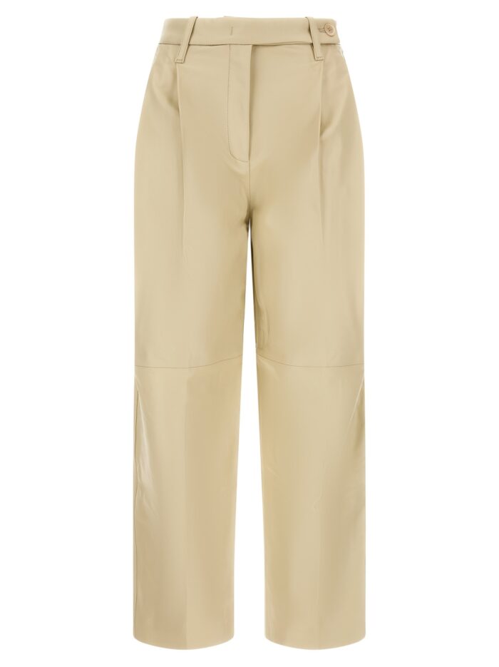 co beige leather 'pearl' pants CO Beige Leather 'Pearl' Pants