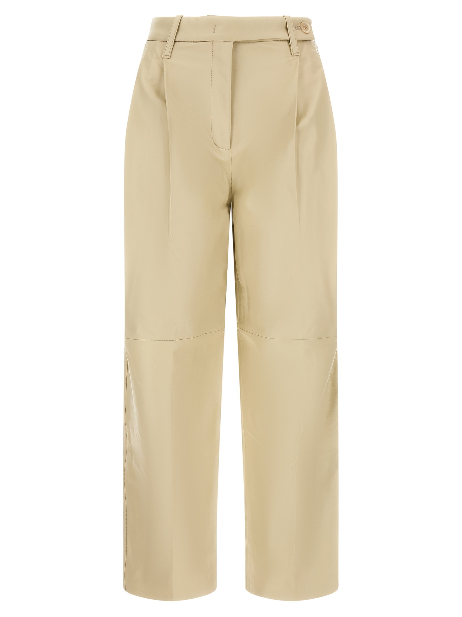 CO Beige Leather 'Pearl' Pants