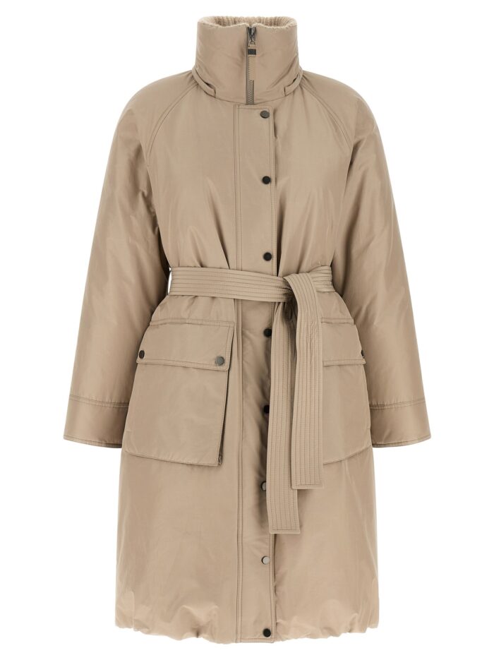 Brunello Cucinelli Beige Long Down Jacket