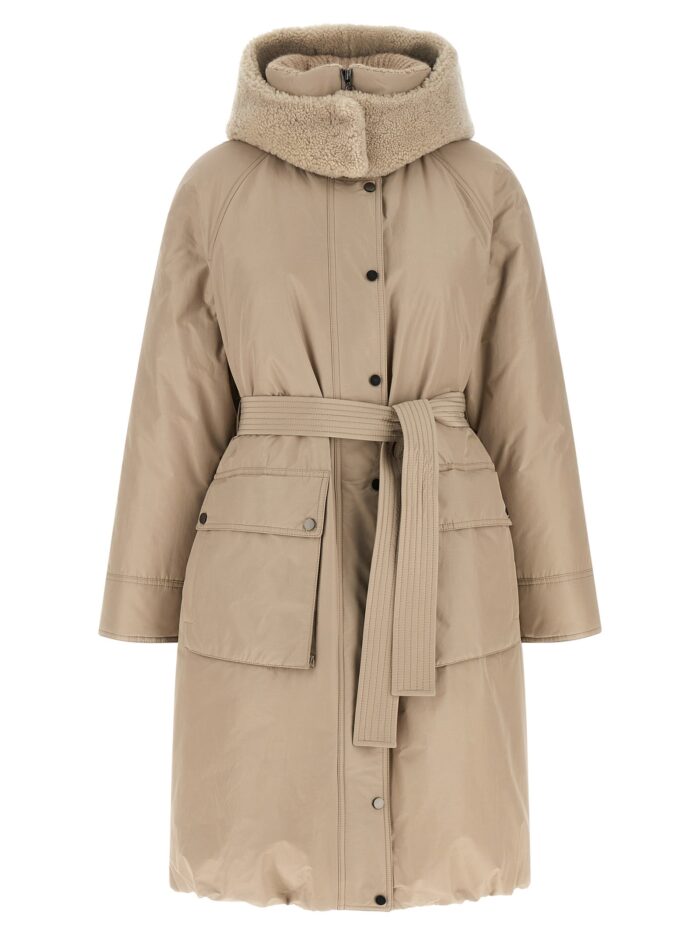 Brunello Cucinelli Beige Long Down Jacket