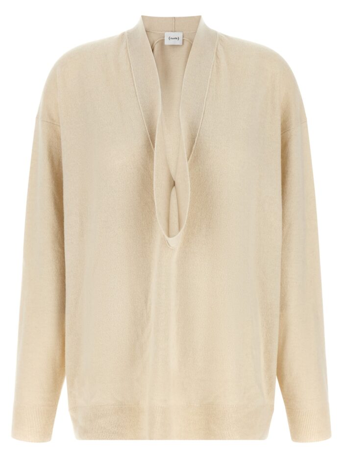 NUDE Beige Ring Neck Sweater