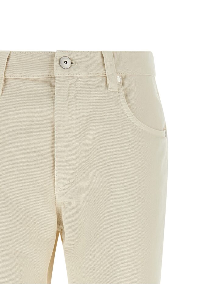 Brunello Cucinelli Beige 'Shiny Tab' Jeans