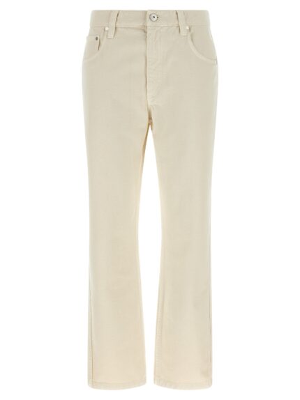 Brunello Cucinelli Beige 'Shiny Tab' Jeans