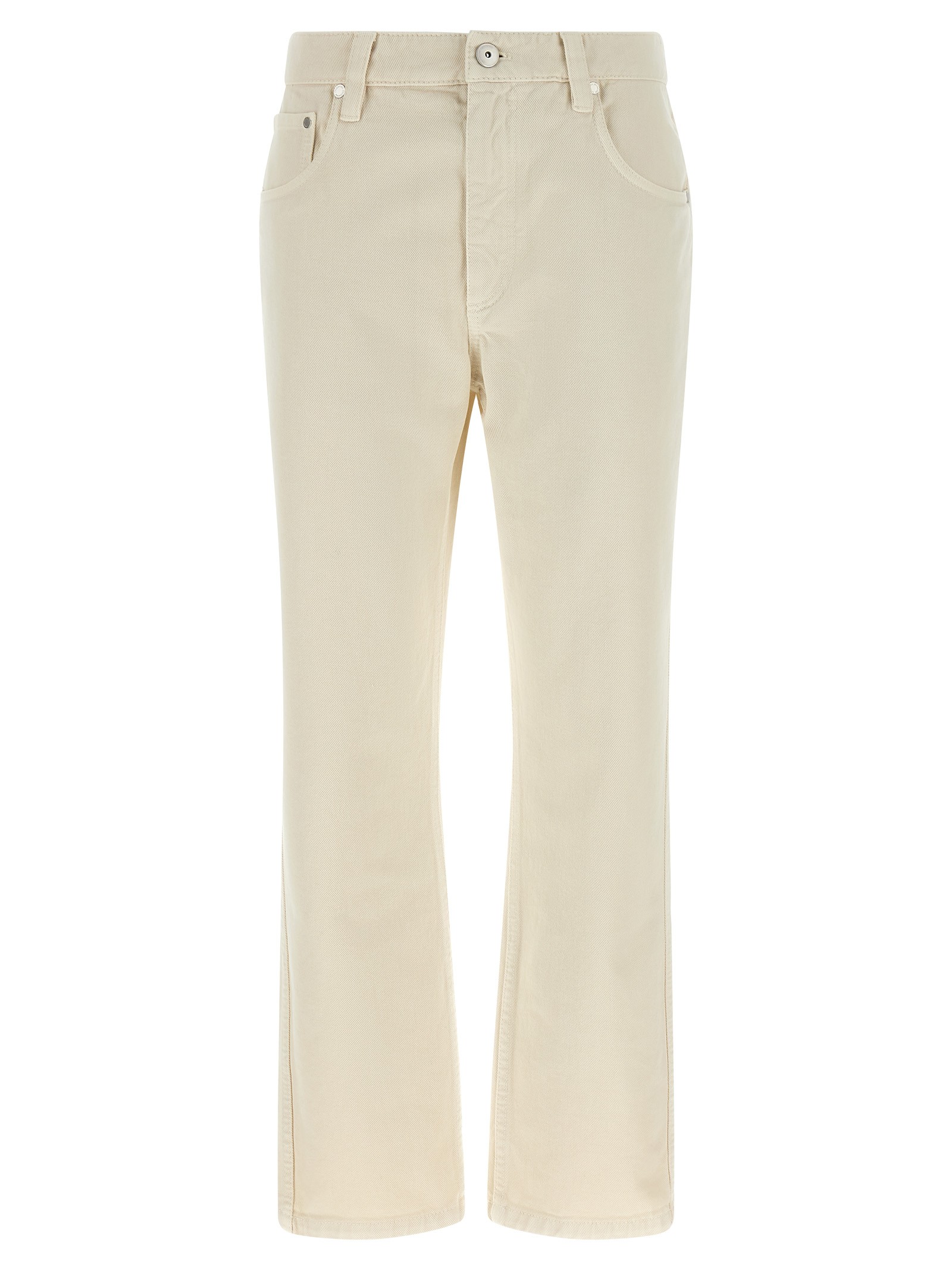 Brunello Cucinelli Beige 'Shiny Tab' Jeans