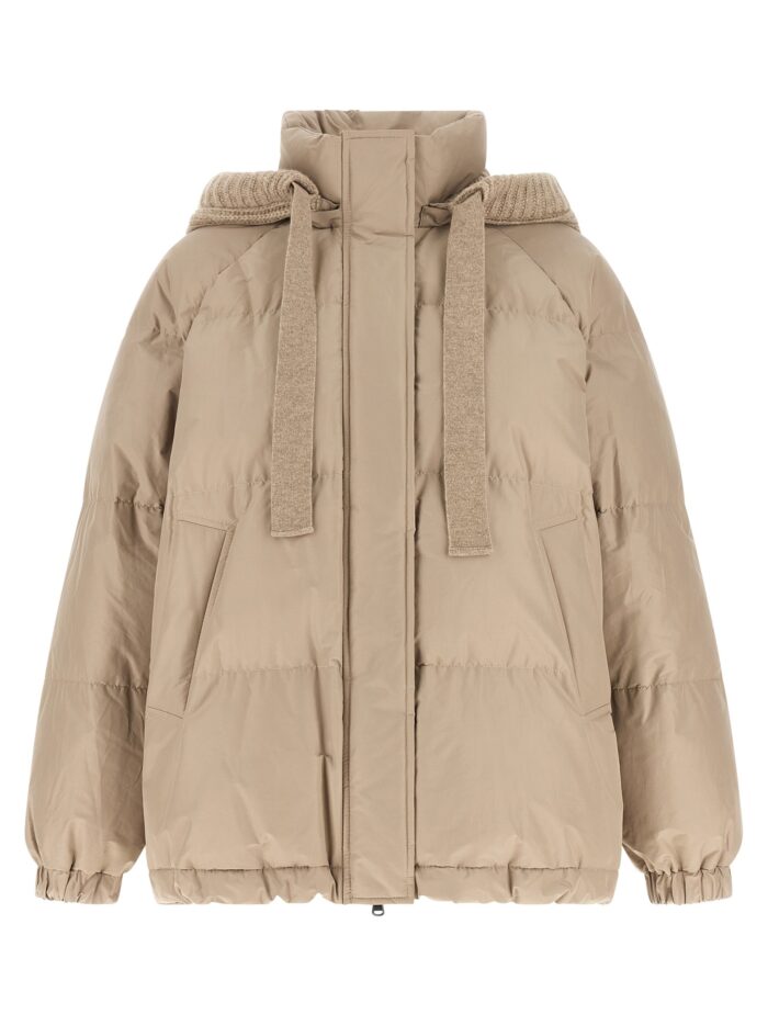 brunello cucinelli beige taffeta down jacket Brunello Cucinelli Beige Taffeta Down Jacket