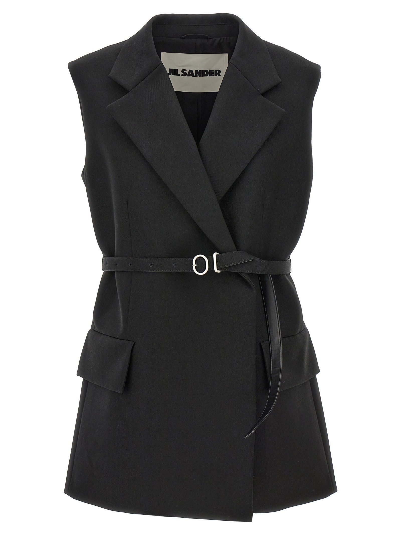 JIL SANDER Belt Wool Vest