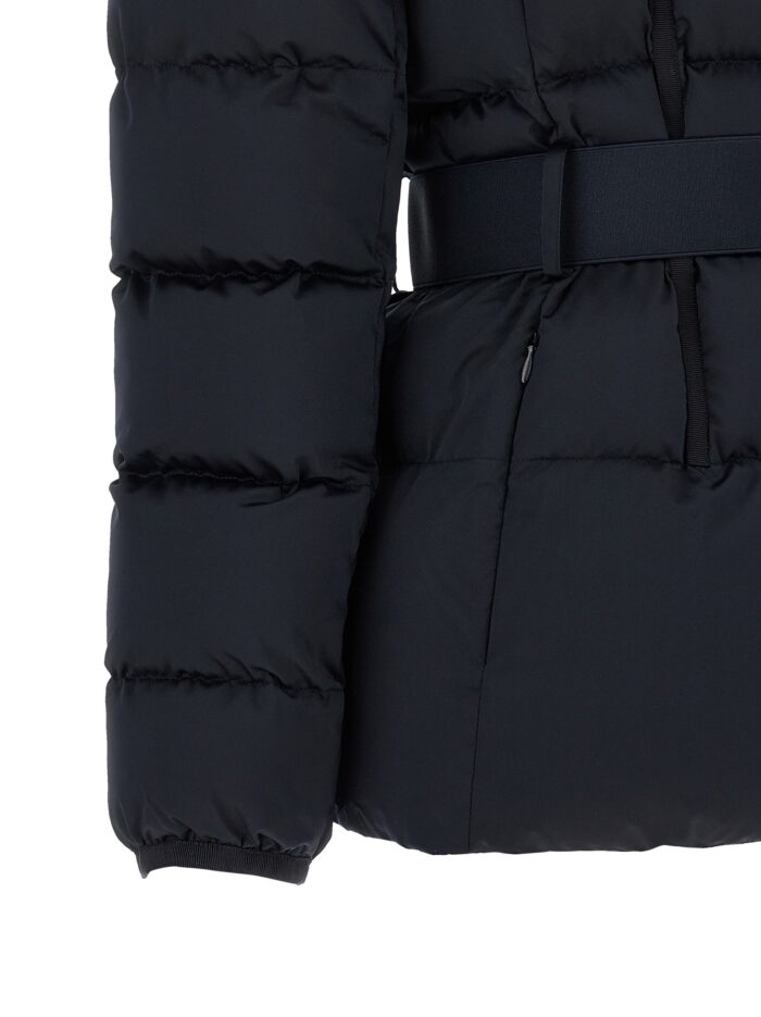Elisabetta Franchi Belted Down Jacket With Logo Buckle