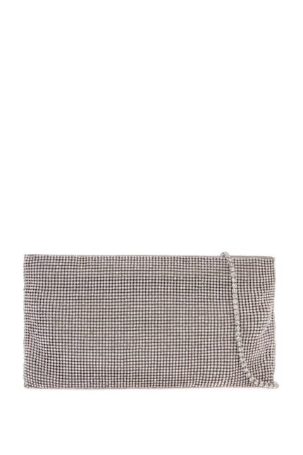 BENEDETTA BRUZZICHES La Petite Evening Bag In Crystal On Silver With Shoulder Strap