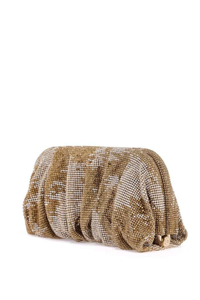 BENEDETTA BRUZZICHES Large Gold Rhinestone Net Bag