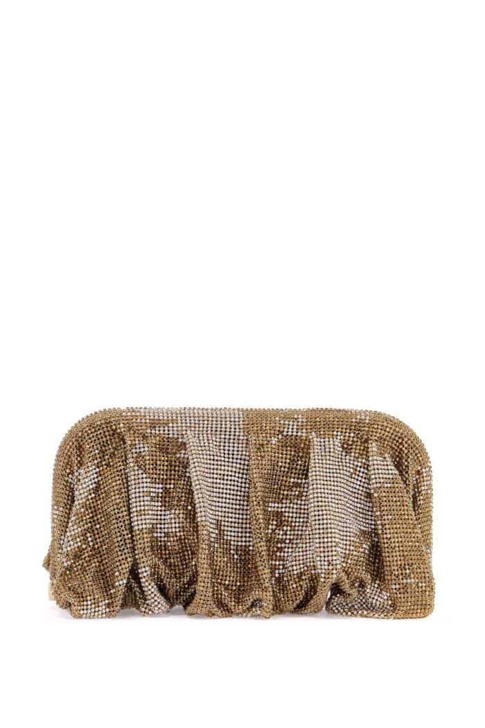 BENEDETTA BRUZZICHES Large Gold Rhinestone Net Bag