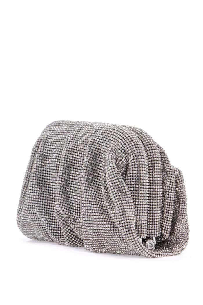 BENEDETTA BRUZZICHES Venus La Petite Evening Bag In Silver Rhinestone Net Small