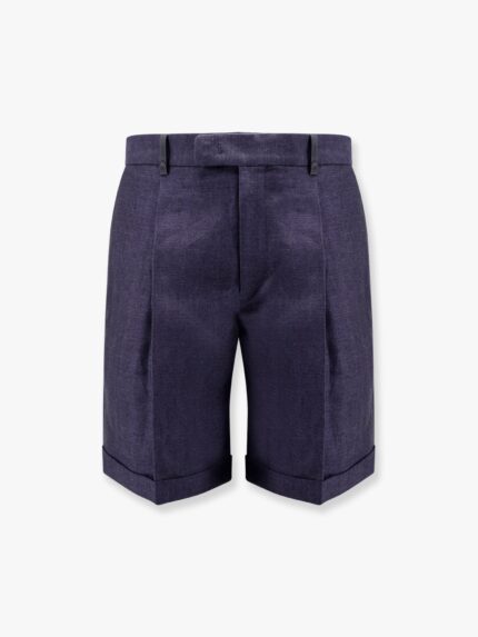 BERLUTI Linen Pleated Bermuda Shorts