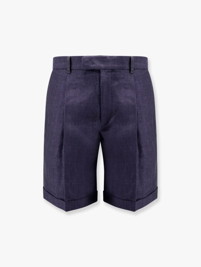 BERLUTI Linen Pleated Bermuda Shorts