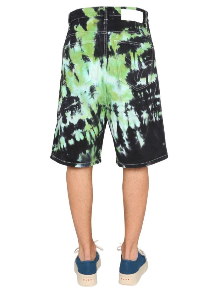 Ami Paris Bermuda Shorts With Tie Dye Pattern