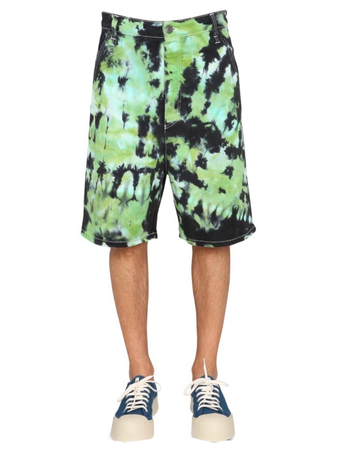 ami paris bermuda shorts with tie dye pattern Ami Paris Bermuda Shorts With Tie Dye Pattern
