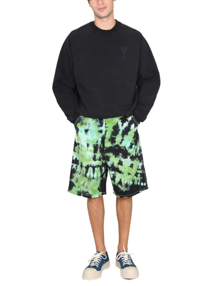 Ami Paris Bermuda Shorts With Tie Dye Pattern