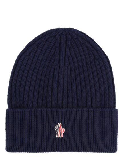MONCLER GRENOBLE Berretto In Lana Con Patch Logo