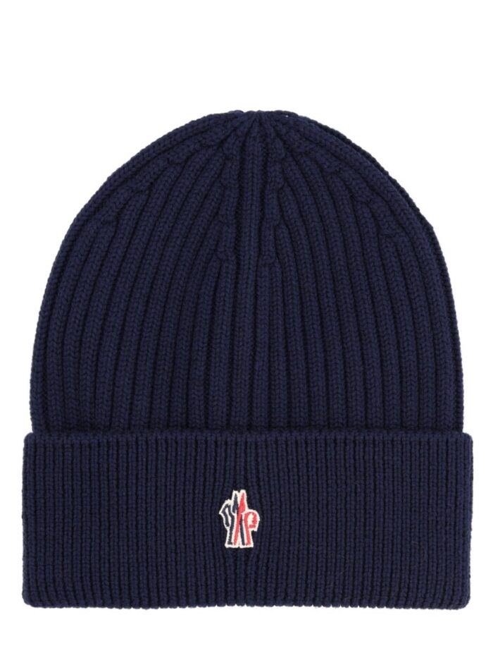 moncler grenoble berretto in lana con patch logo MONCLER GRENOBLE Berretto In Lana Con Patch Logo