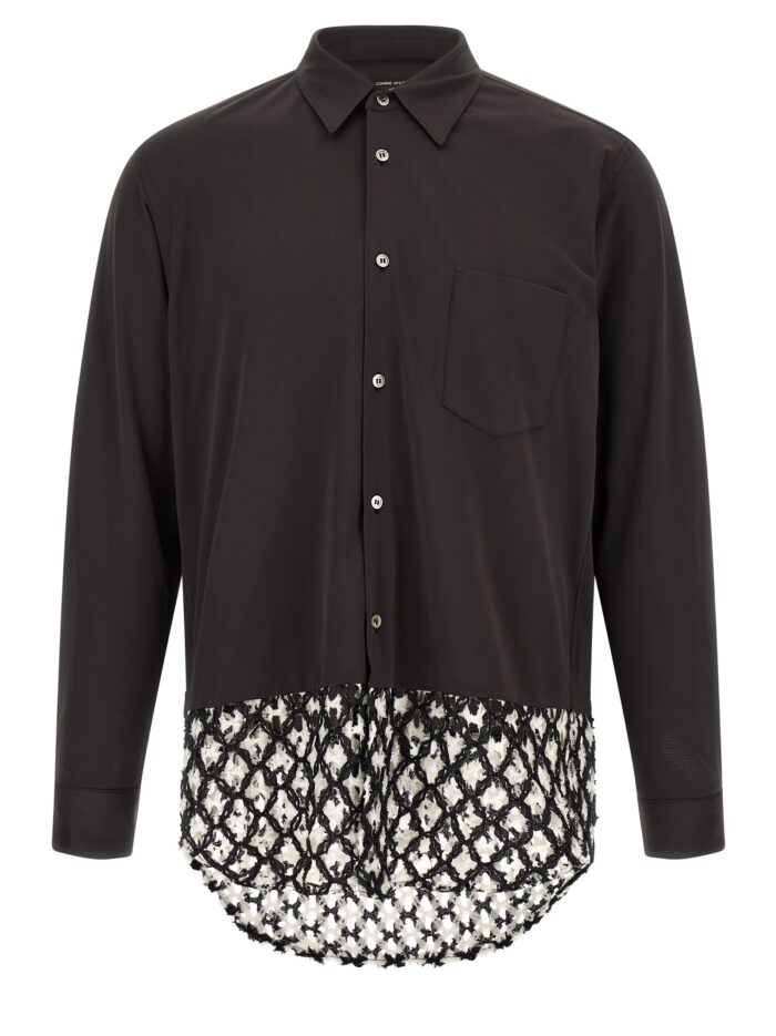 comme des garÇons homme plus bicolor mesh insert shirt COMME DES GARÇONS HOMME PLUS Bicolor Mesh Insert Shirt