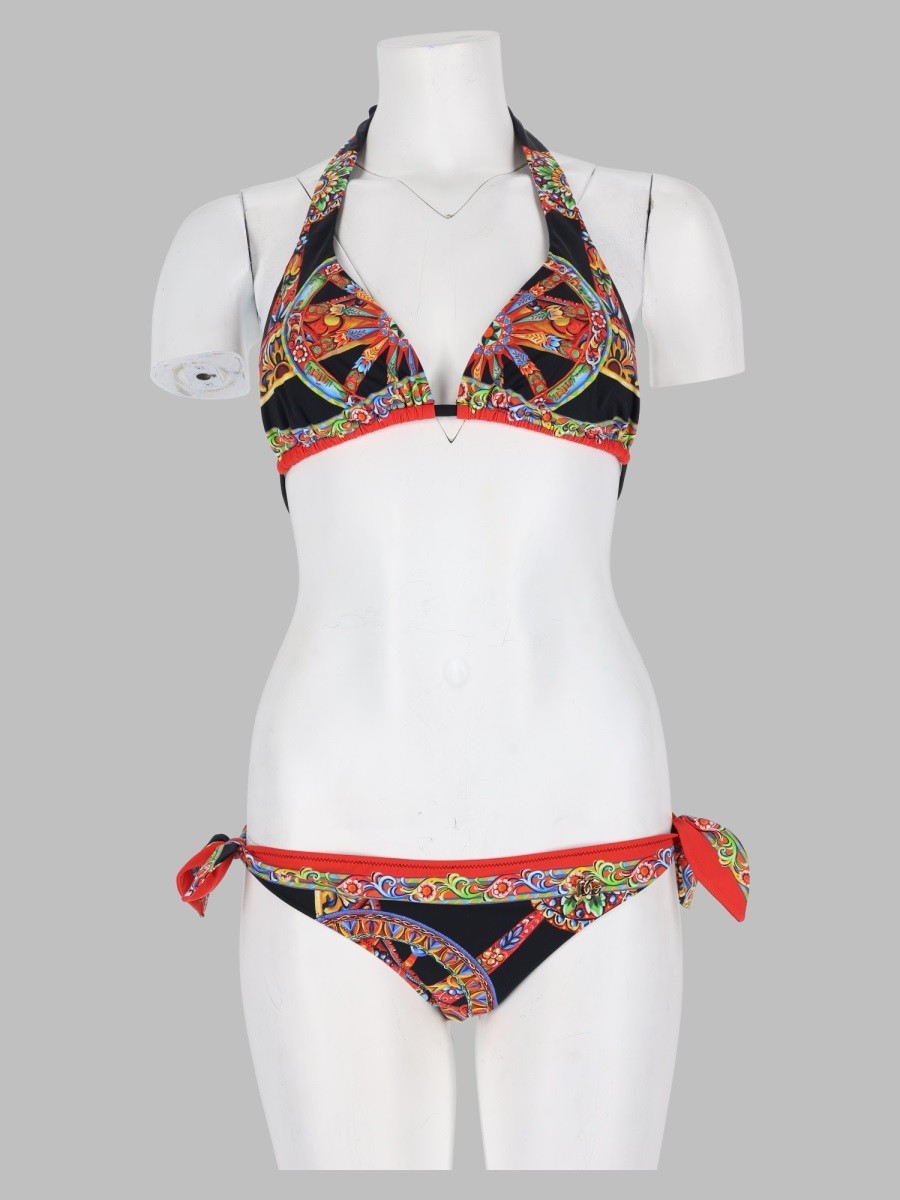 Dolce & Gabbana Bikini A Triangolo Con Stampa