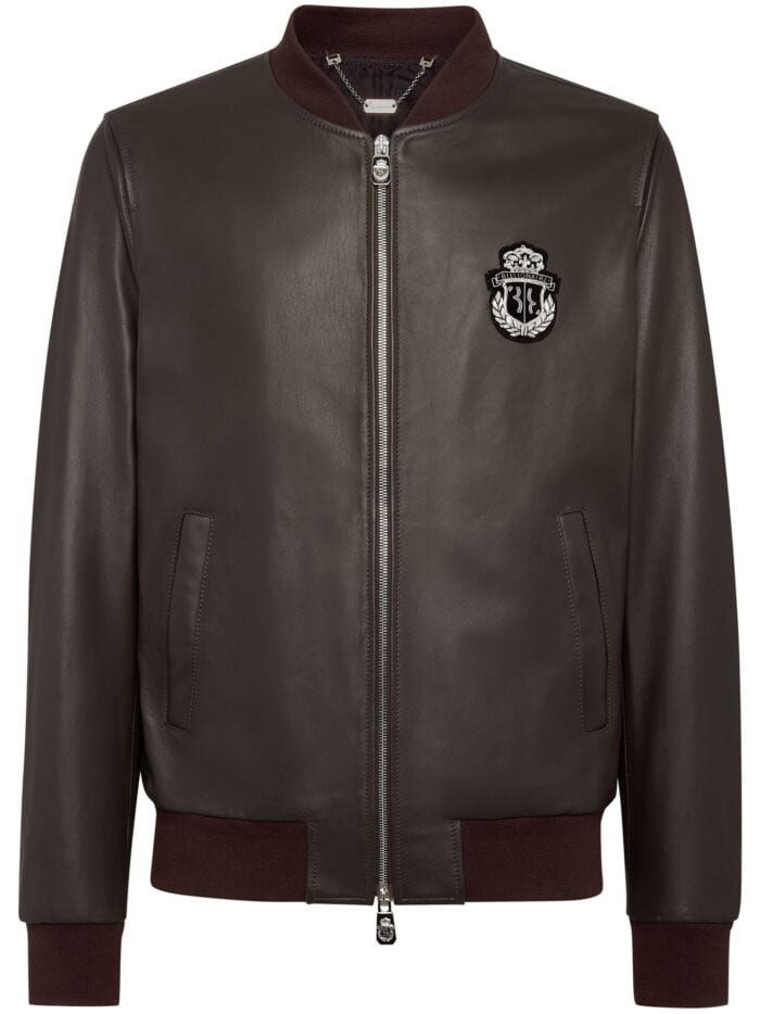 BILLIONAIRE Crest Leather Bomber