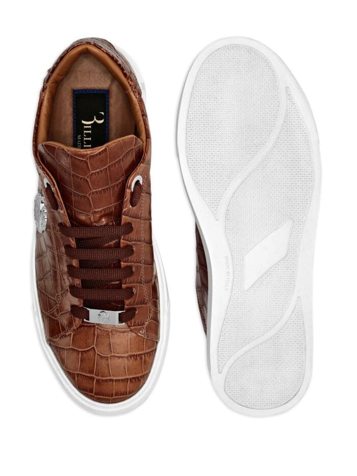 BILLIONAIRE Logo-patch Leather Sneakers