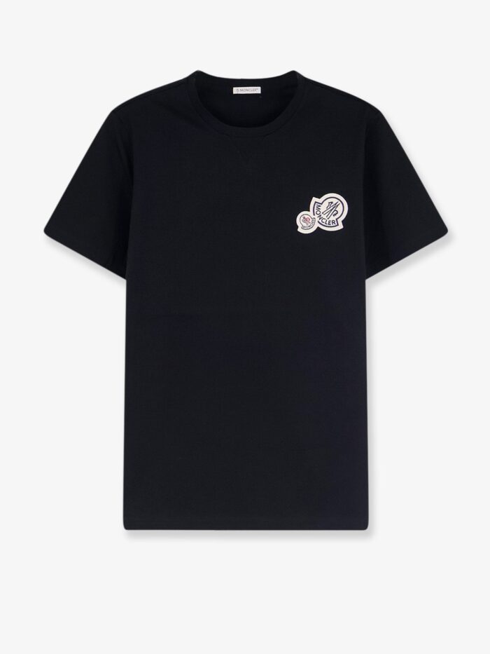 moncler biologic cotton t shirt with logo patch Moncler Biologic Cotton T-shirt With Logo Patch