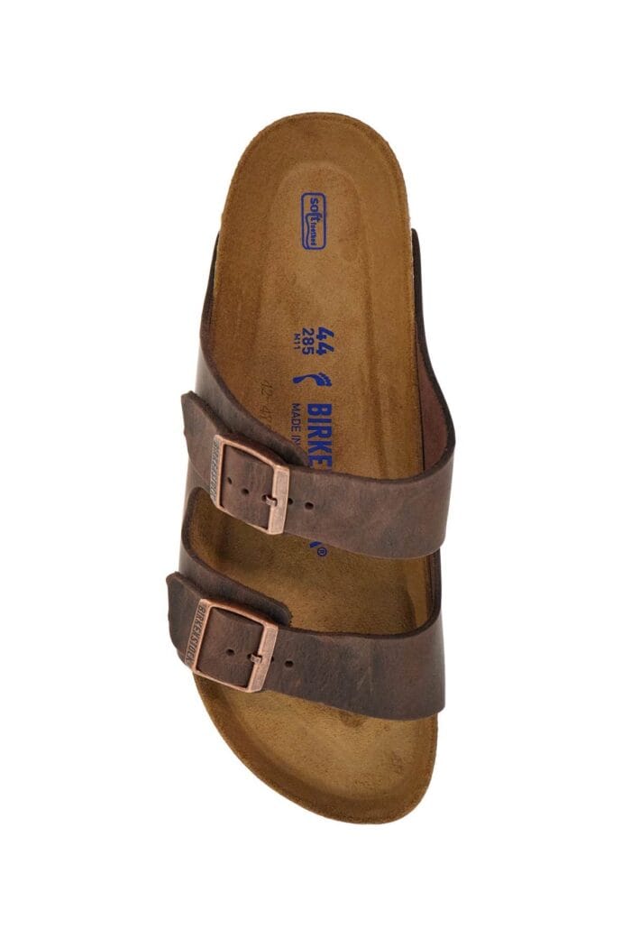 BIRKENSTOCK Classic Habana Leather Arizona Slippers With Cork And Rubber Sole