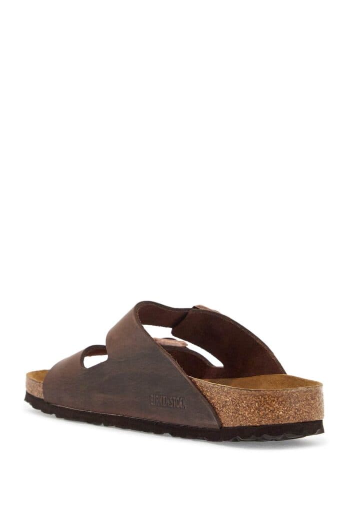 BIRKENSTOCK Classic Habana Leather Arizona Slippers With Cork And Rubber Sole