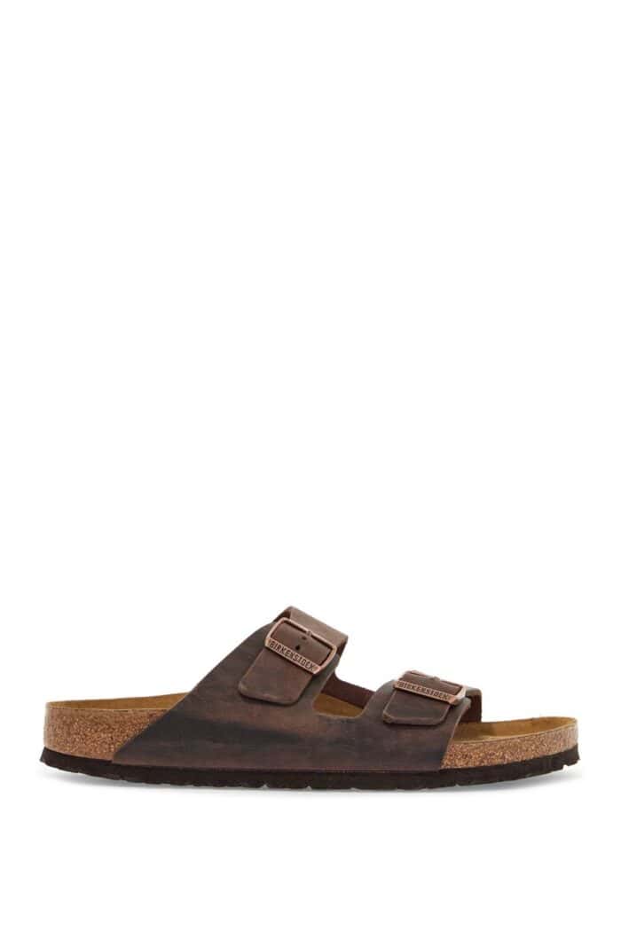 BIRKENSTOCK Classic Habana Leather Arizona Slippers With Cork And Rubber Sole