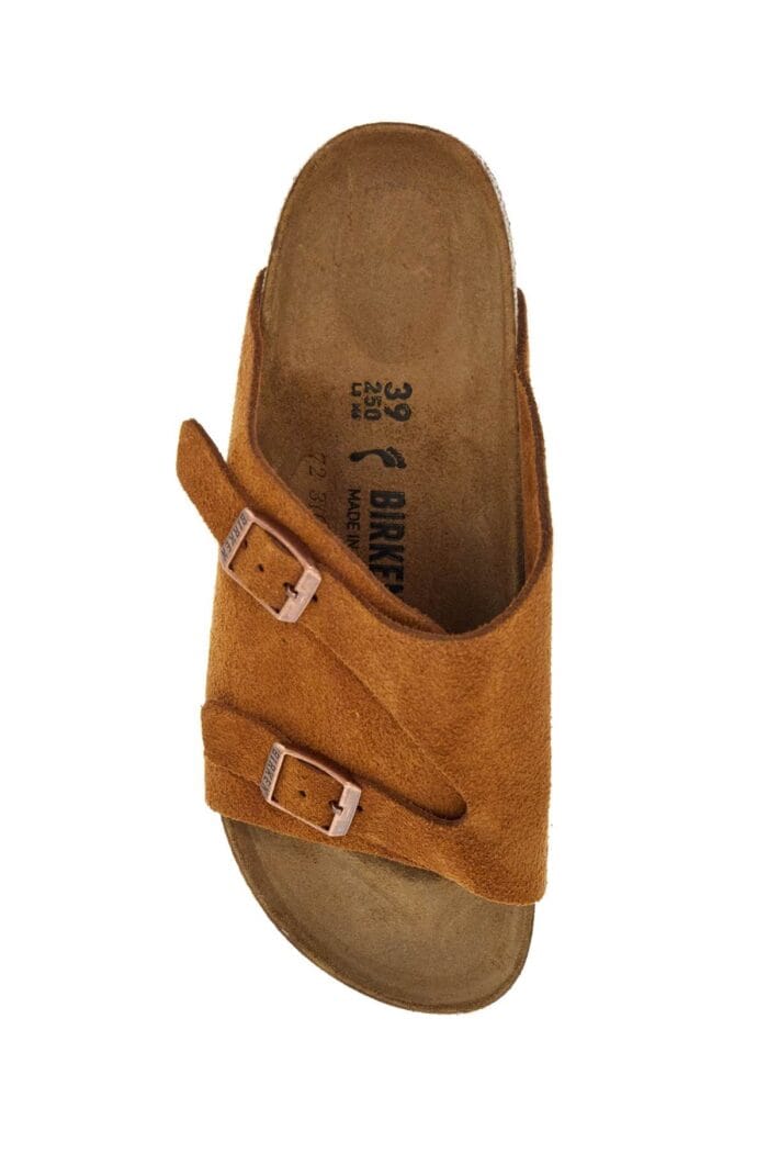 BIRKENSTOCK Mink Suede Slippers With Two Adjustable Straps