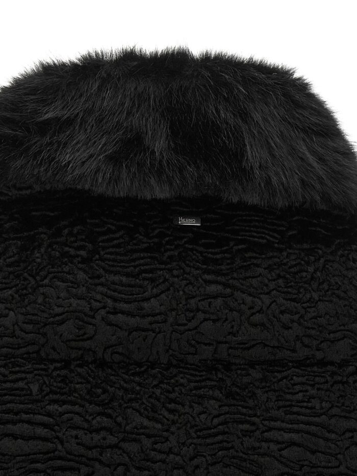 Herno Black Astrakhan Effect Jacket