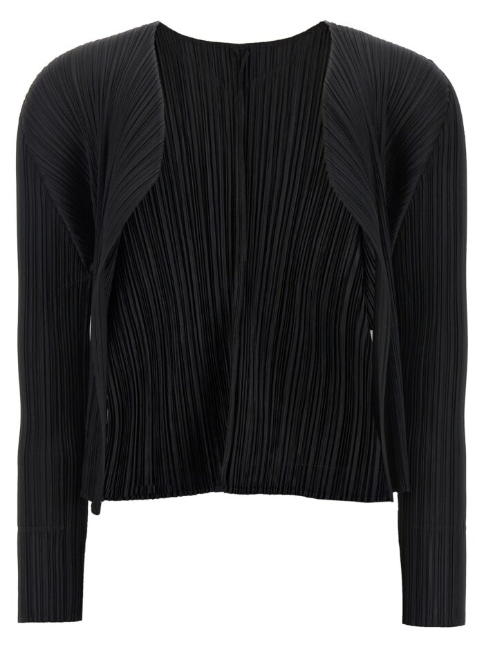 pleats please issey miyake black 'basics' cardigan PLEATS PLEASE ISSEY MIYAKE Black 'Basics' Cardigan
