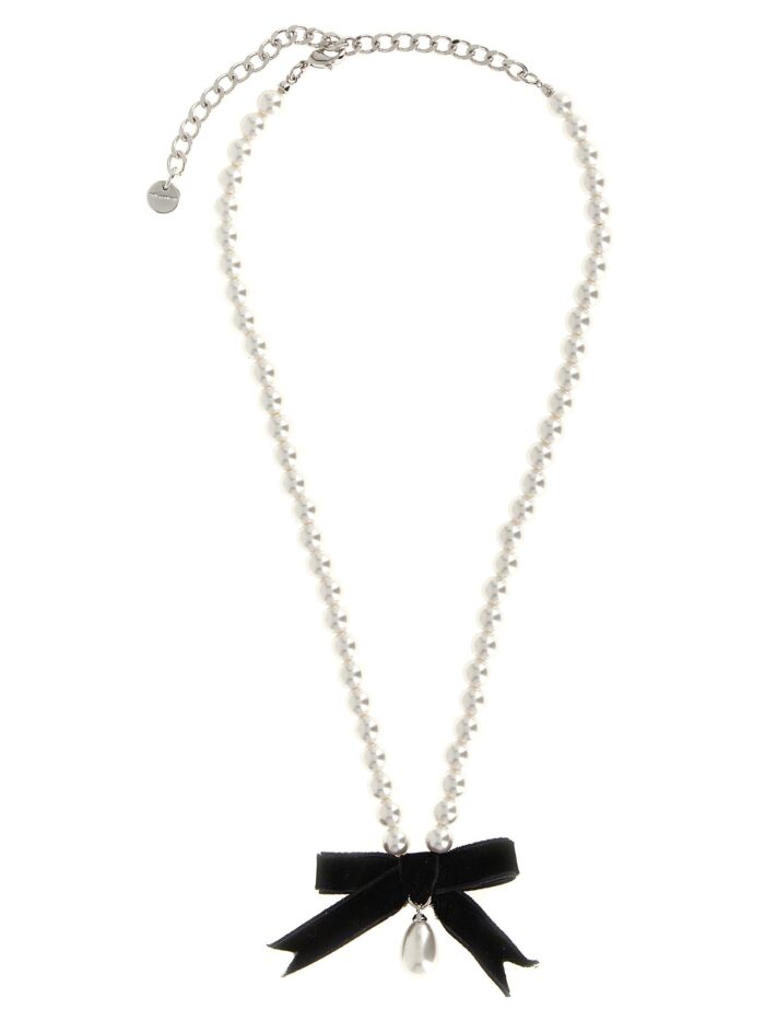 self portrait 'black bow pearl' necklace SELF PORTRAIT 'Black Bow Pearl' Necklace