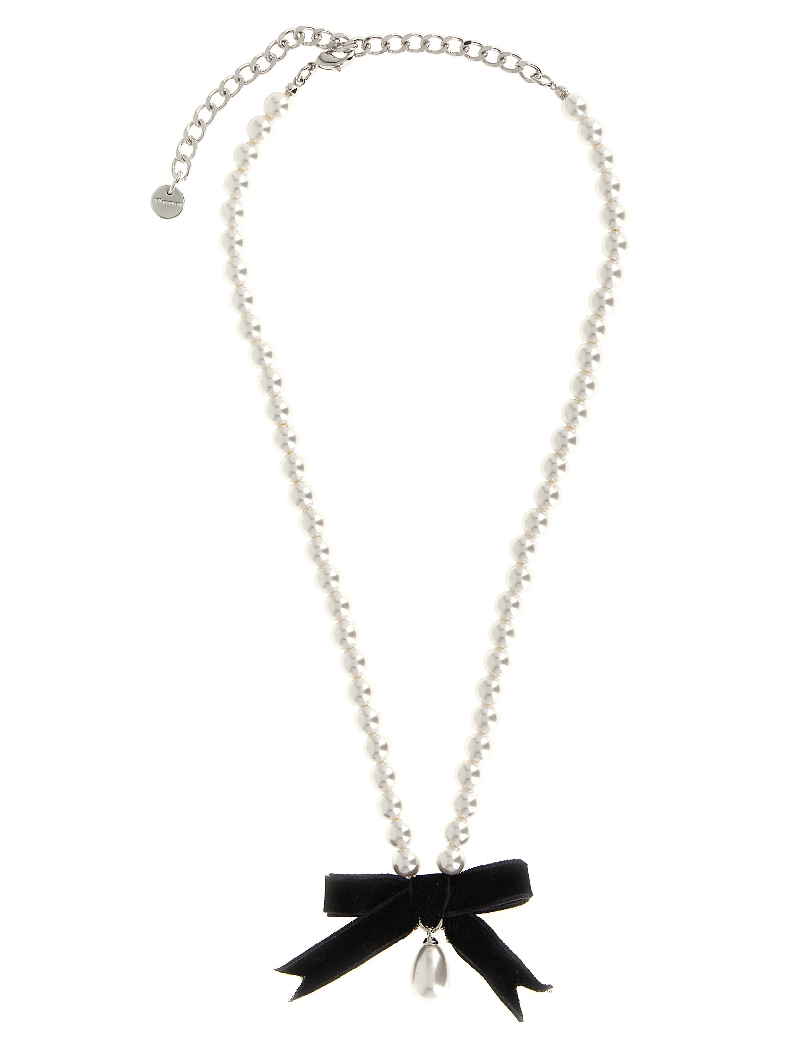 SELF PORTRAIT 'Black Bow Pearl' Necklace