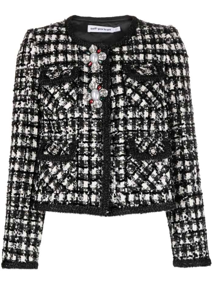 Black Check Boucle Jacket