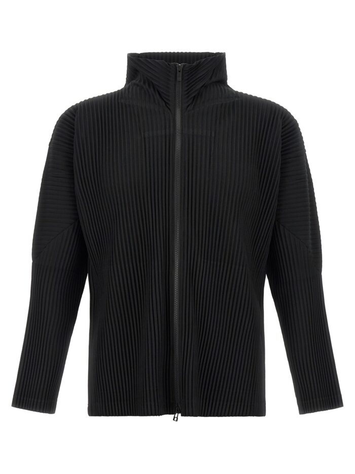 homme plisse' issey miyake black 'color pleats 2' cardigan HOMME PLISSE' ISSEY MIYAKE Black 'Color Pleats 2' Cardigan