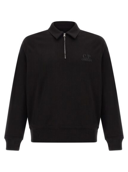 C.P. COMPANY Black Cotton Fleece Sweatshirt