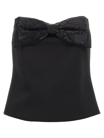 SELF PORTRAIT 'Black Crepe Bandeau' Top