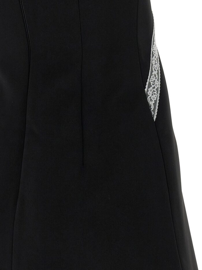 SELF PORTRAIT 'Black Crêpe Bow Lace Mini' Dress
