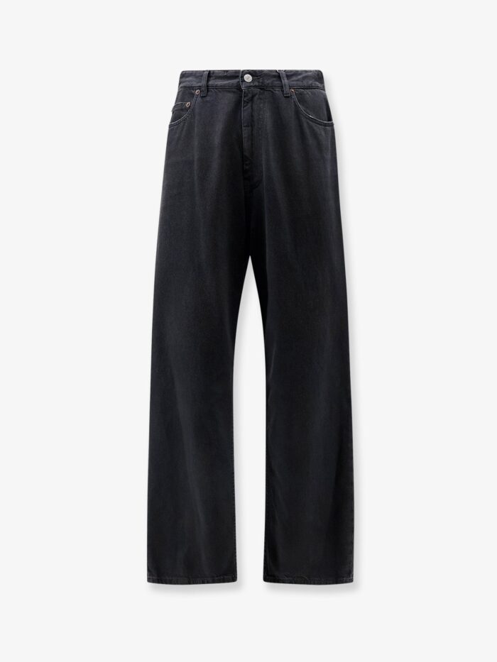 mm6 maison margiela black denim trousers MM6 MAISON MARGIELA Black Denim Trousers