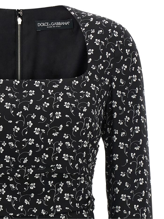 Dolce & Gabbana Black Flower Dress