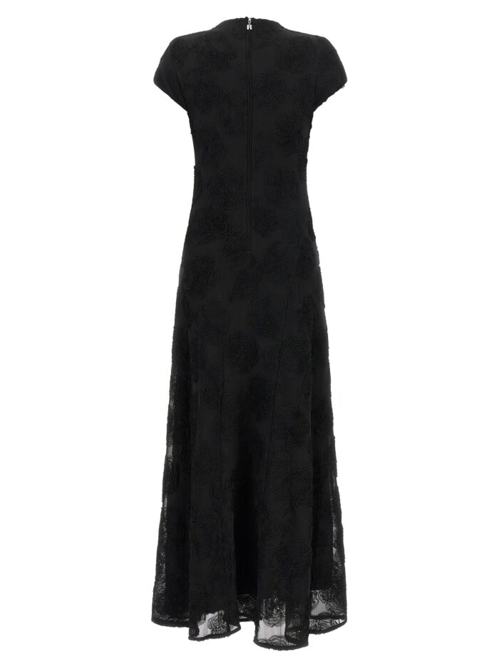 ROTATE BIRGER CHRISTENSEN Black 'Flower Mesh Maxi' Dress