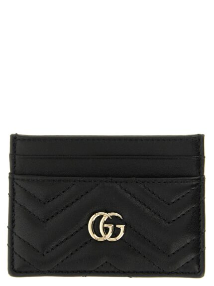 Gucci Black 'GG Marmont' Card Holder