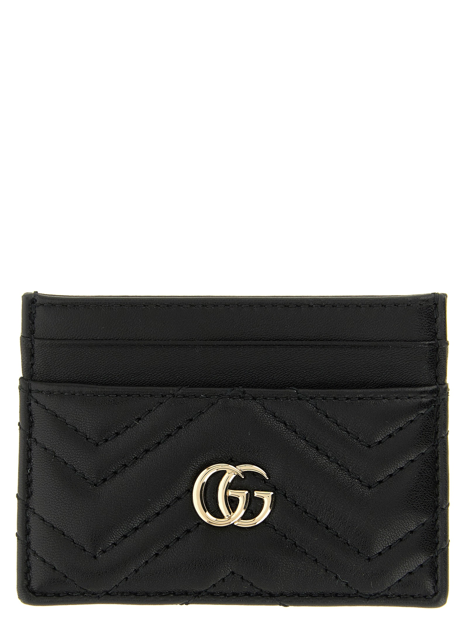 Gucci Black 'GG Marmont' Card Holder