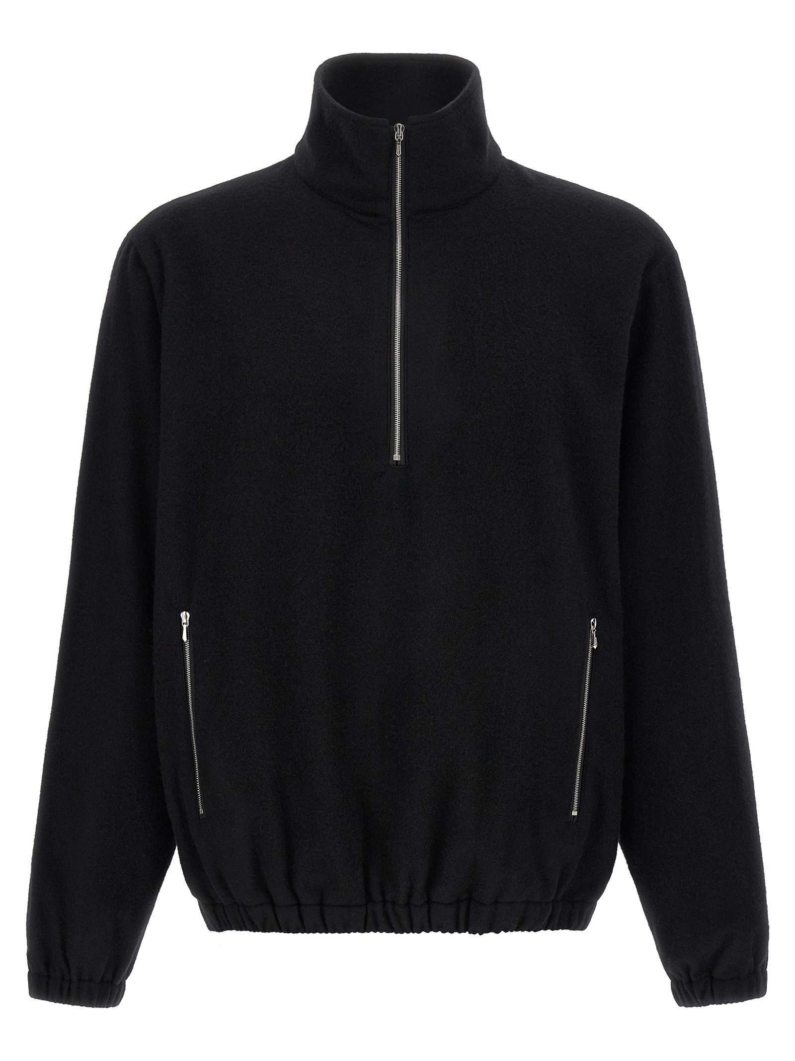 SSSTEIN Black Half-zip Fleece Sweater