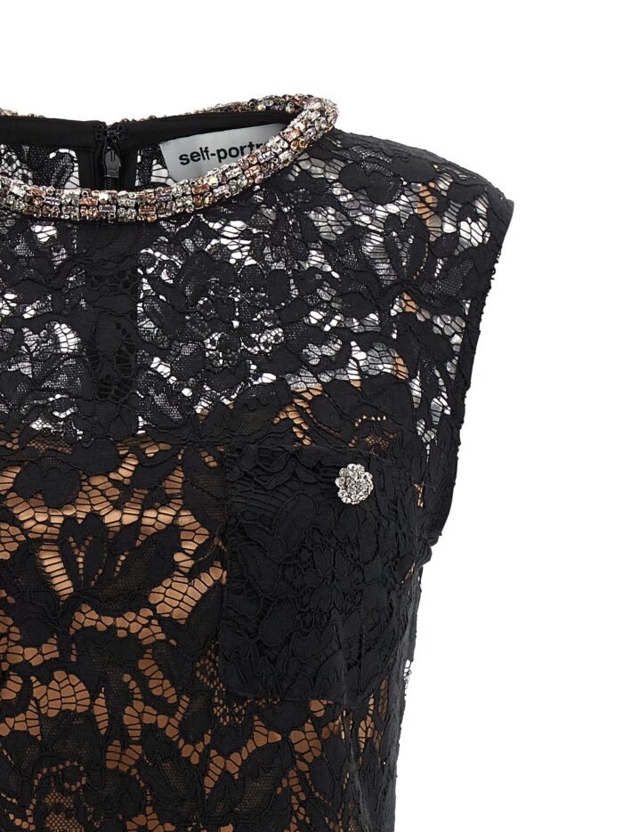 SELF PORTRAIT 'Black Lace Crystal' Dress