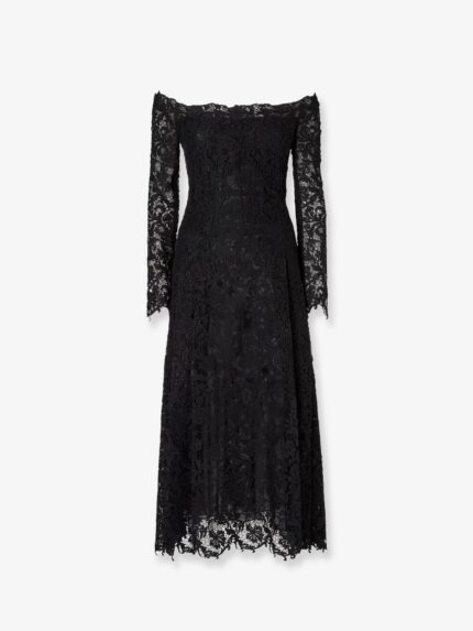 Fendi Black Macramé Lace Dress